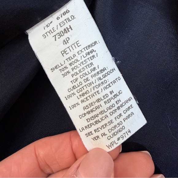 Sag Harbor Women 4P Blazer Gray Wool Blend Velvet Collar Classic Professional - Picture 6 of 10